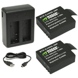 SJCAM SJ4000, SJ5000 Battery (2-Pack) and Dual Charger by Wasabi Power