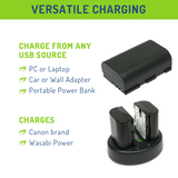 Canon LP-E6, LP-E6N Battery (4-Pack) and Dual Charger by Wasabi Power