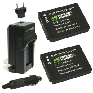 Nikon EN-EL12 Battery (2-Pack) and Charger by Wasabi Power