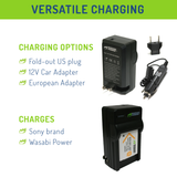 Sony NP-BN1 Battery (2-Pack) and Charger by Wasabi Power