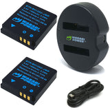 Pentax D-LI106 Battery (2-Pack) and USB Dual Charger by Wasabi Power