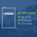 Nikon EN-EL14, EN-EL14a Battery by Wasabi Power