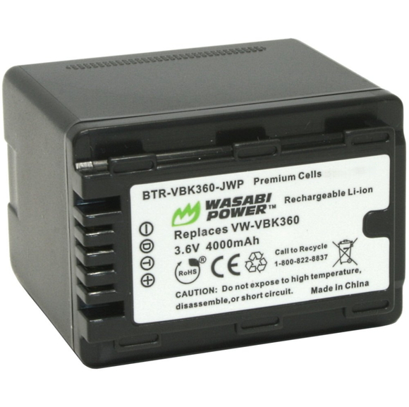 Panasonic VW-VBK360 Battery by Wasabi Power