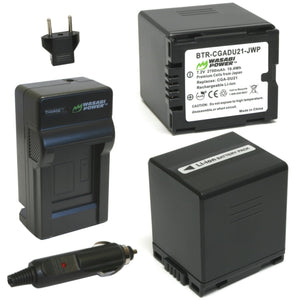 Panasonic CGA-DU21, VW-VBD210 Battery (2-Pack) and Charger by Wasabi Power