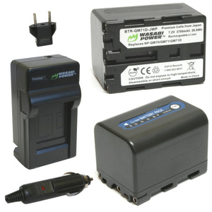 Sony NP-QM71D Battery (2-Pack) and Charger by Wasabi Power