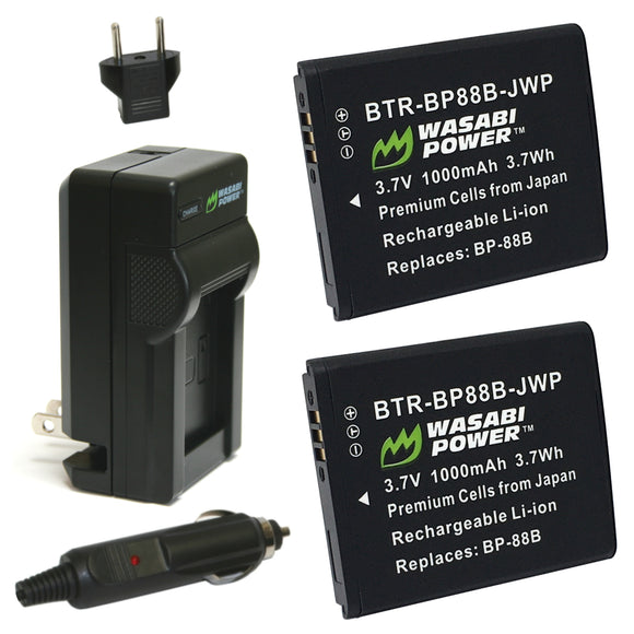 Samsung BP-88B Battery (2-Pack) and Charger by Wasabi Power