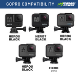 GoPro HERO8 Battery (4-Pack) and Dual Charger Compatible with HERO7 Black, HERO6, HERO5 by Wasabi Power
