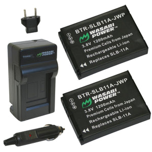 Samsung SLB-11A Battery (2-Pack) and Charger by Wasabi Power