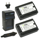 Panasonic VW-VBY100 Battery (2-Pack) and Charger by Wasabi Power