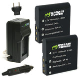 Casio NP-40 Battery (2-Pack) and Charger by Wasabi Power