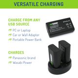 Panasonic DMW-BLJ31 Battery (2-Pack) and Dual Charger by Wasabi Power
