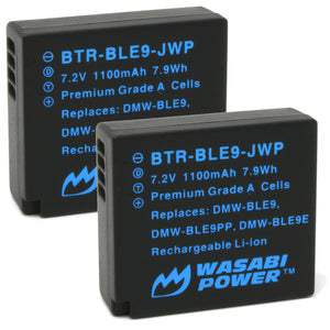Panasonic DMW-BLE9, DMW-BLG10 Battery (2-Pack) by Wasabi Power
