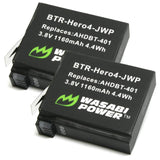 GoPro HERO4 and GoPro AHDBT-401 Battery (2-Pack) by Wasabi Power