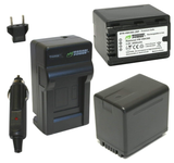 Panasonic VW-VBK360 Battery (2-Pack) and Charger by Wasabi Power