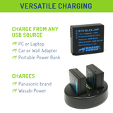Panasonic DMW-BLE9, DMW-BLG10 Battery (3-Pack) and Dual Charger by Wasabi Power