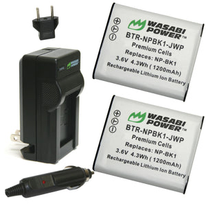 Sony NP-BK1 Battery (2-Pack) and Charger by Wasabi Power
