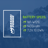 Fujifilm NP-W126, NP-W126S Battery by Wasabi Power