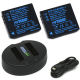 Panasonic CGA-S005, DMW-BCC12 Battery (2-Pack) and Dual Charger by Wasabi Power