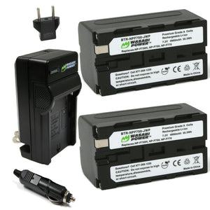 Sony NP-F730, NP-F750, NP-F760, NP-F770 (L Series) Battery (2-Pack) and Charger by Wasabi Power