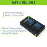 Panasonic DMW-BLC12 Battery (2-Pack, Fully Decoded) and Micro USB Dual Charger by Wasabi Power