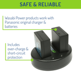 Panasonic DMW-BLC12 Battery (3-Pack) and Dual Charger (Not Fully Decoded) by Wasabi Power
