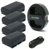 Canon LP-E6, LP-E6N Battery (4-Pack) and Dual Charger by Wasabi Power