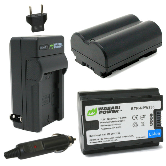 Fujifilm NP-W235 Battery (2-Pack) and Charger by Wasabi Power