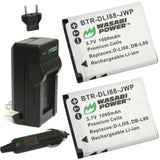 Sanyo DB-L80, DB-L80AU Battery (2-Pack) and Charger by Wasabi Power