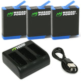 GoPro HERO8 Battery (3-Pack) and Triple Charger Compatible with HERO7 Black, HERO6, HERO5 by Wasabi Power