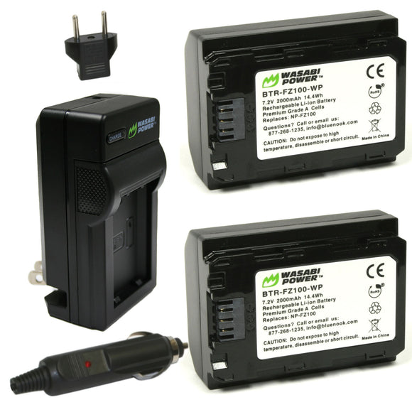 Sony NP-FZ100 Battery (2-Pack) and Charger by Wasabi Power