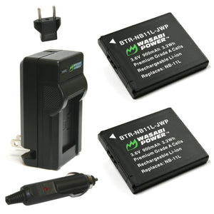 Canon NB-11L, NB-11LH Battery (2-Pack) and Charger by Wasabi Power