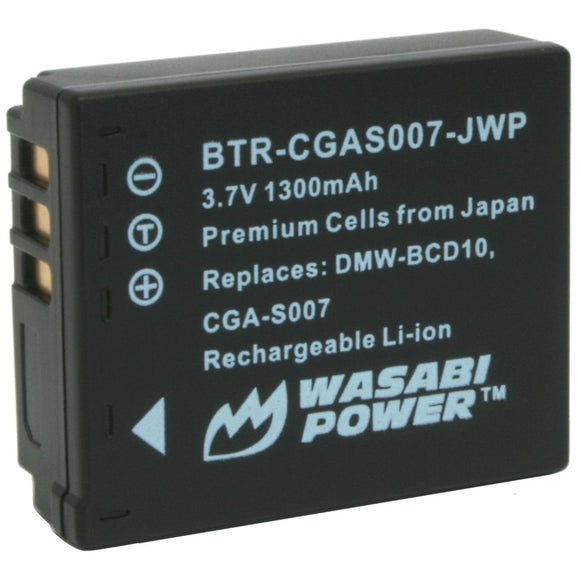 Panasonic CGA-S007, DMW-BCD10 Battery by Wasabi Power