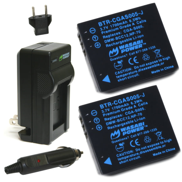 Leica BP-DC4 Battery (2-Pack) and Charger by Wasabi Power