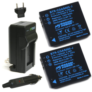 Fujifilm NP-70 Battery (2-Pack) and Charger by Wasabi Power