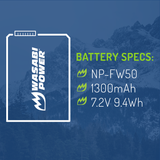 Sony NP-FW50 Battery (2-Pack) by Wasabi Power