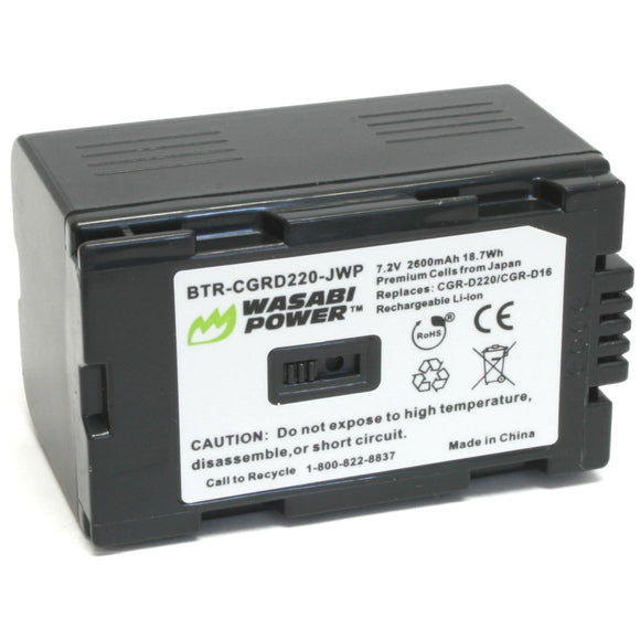 Panasonic CGR-D120, CGR-D210, CGR-D220 Battery by Wasabi Power