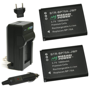 Samsung BP70A, EA-BP70A Battery (2-Pack) and Charger by Wasabi Power