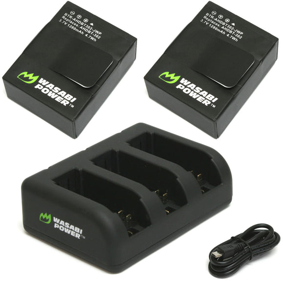 GoPro HERO3, HERO3+ Battery (2-Pack, 1280mAh) and Triple Charger by Wasabi Power