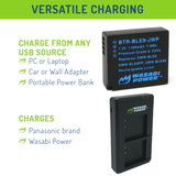 Panasonic DMW-BLE9, DMW-BLG10 Battery (2-Pack) and Micro USB Dual Charger by Wasabi Power