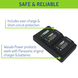 Panasonic DMW-BLK22 Battery (2-Pack) and USB-C Dual Charger by Wasabi Power