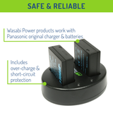 Panasonic DMW-BLE9, DMW-BLG10 Battery (4-Pack) and Dual Charger by Wasabi Power