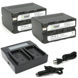 Sony NP-F950, NP-F960, NP-F970, NP-F975 (L Series) Battery (2-Pack) and Dual Charger by Wasabi Power
