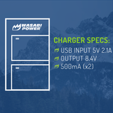Arlo Go, Pro, Pro 2 (VMA4400C for VMA4400, VMA4410) Dual Charger by Wasabi Power