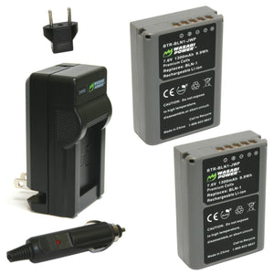 Olympus BLN-1, BCN-1 Battery (2-Pack) and Charger by Wasabi Power