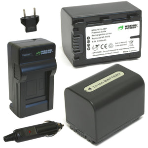 Sony NP-FH60, NP-FH70 Battery (2-Pack) and Charger by Wasabi Power