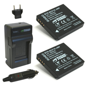 Panasonic DMW-BCF10, CGA-S/106B Battery (2-Pack) and Charger by Wasabi Power