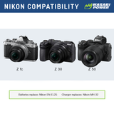 Nikon EN-EL25 Battery (2-Pack) and Micro USB Dual Charger by Wasabi Power