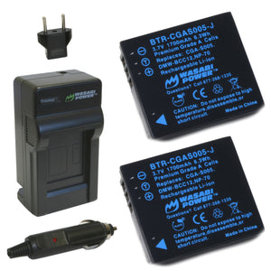 Panasonic CGA-S005, DMW-BCC12 Battery (2-Pack) and Charger by Wasabi Power