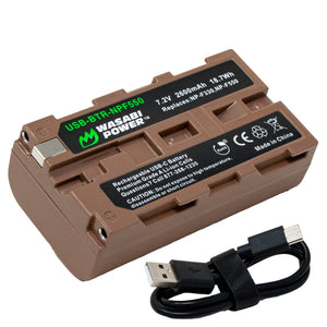 Sony NP-F550 Battery with USB-C Fast Charging by Wasabi Power