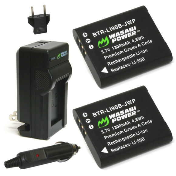 Ricoh DB-110 Battery (2-Pack) and Charger by Wasabi Power